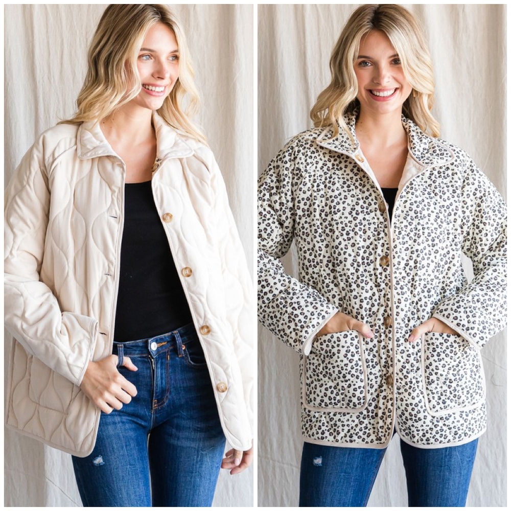 JODIFL Soft Ivory Reversible Quilted Jacket - Picture 1 of 6